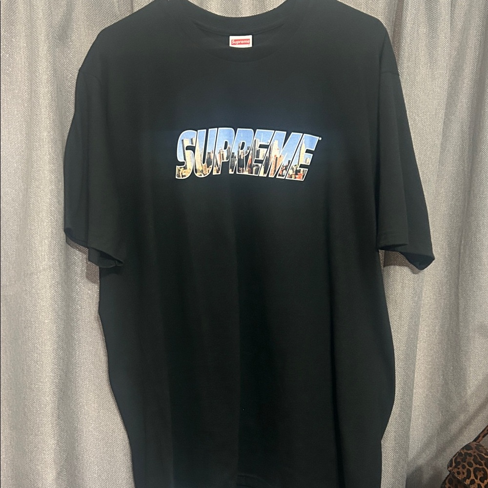 Supreme Black Tee with Multicolor Logo